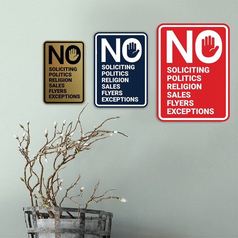 Retrato redondo No Soliciting No Politics No Religion No Sales