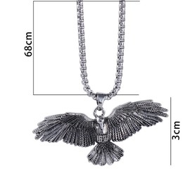 Kopida Unique Eagle Pendant Necklace for Men, Movable Eagle Necklace, Punk Rock Necklace Hip Hop Necklace, Cool Jewelry Gift for Men