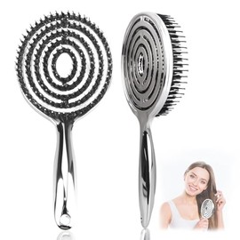 2pcs Cepillo para Cabello Desenredante Cerdas Mixtas Jabalí Para Mujeres