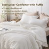 JOLLYVOGUE White Comforter Full Size, 3 Pieces Seersucker Lightweight Full
