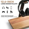 WILDMOS Headphone Stand for Desk,Acacia Wood Tray with Headphone Holder,Gaming