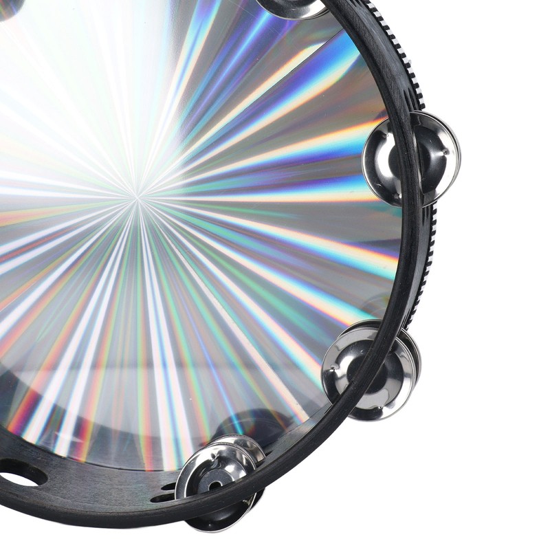 Radiant Tambourine Reflective Clear Crisp Sound Double Row Bell Drum