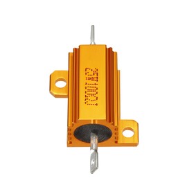 uxcell 25W 100 Ohm 5% Aluminum Housing Resistor Screw Tap Chassis Mounted Aluminum Case Wirewound Resistor Load Resistors Gold Tone 1 pcs