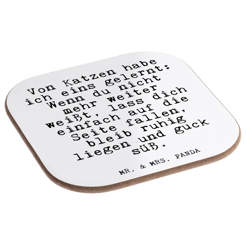 Mr. & Mrs. Panda Bottle Coaster "Von Katzen habe ich..."