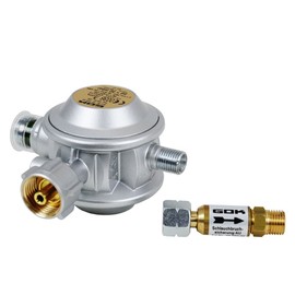 Commercial Pressure Regulator with 90 Degree Outlet and Hose Rupture Protection for Patio Heater in accordance with DIN 12864