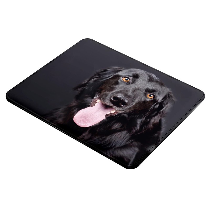 Fabulous Mauspad aus Kunstleder Schwarzer Labrador Großer Hund Porträt Süßes