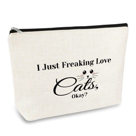 Cat Lover Gift Cat Themed Makeup Bag Crazy Cat Lady Gift Cat Mom Cosmetic Bag Cat Gifts for Women Cat Owner Gift Christmas Birthday Gifts for Cat Lover Best Friend Daughter Travel Toiletry Bag
