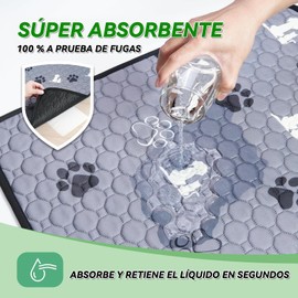 Almohadillas Lavables Para Perros,Orinar Súper Absorbente,Tapetes Reutilizable Entrenamiento Para Perros,Almohadilla Con Antideslizante Inferior Para Perro Gatos. (Estampado gris, 50x70cm（2 pcs）)