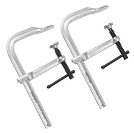 MAXPOWER 8 inch F Clamp, 4-3/4 inch Throat depth, Max Jaw Opening 8-inch Light Duty Clamps for Welding, Pack of 2