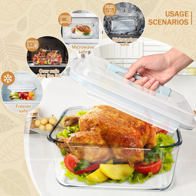 Large Glass Storage Containers with Lids, Extra Large Glass Food