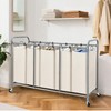 STORAGE MANIAC 5 Section Laundry Sorter, 5 Bins Rolling Separator