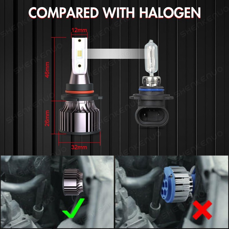 HOEDUI Headlight Bulbs Fit For 2003-2006 Chevy Silverado 1500 2500HD