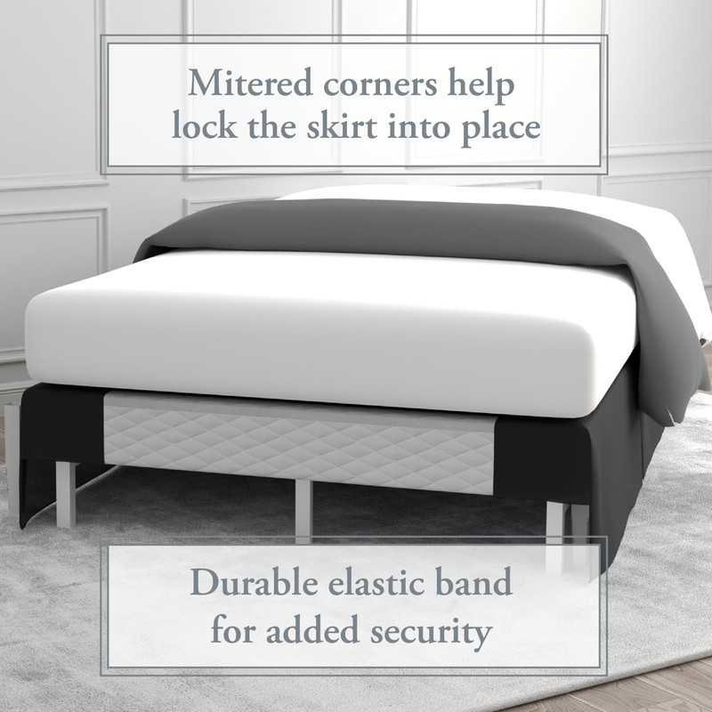 Levinsohn Magic Skirt Tailored Bedskirt, Never Lift Your Mattress, Classic