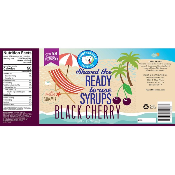 Black Cherry Hawaiian 🍧 Snow Cone Syrup 🌺 coffee, icee