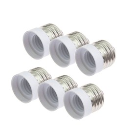 (6-Pack) SpiritLED E26 E27 to E17 Socket Adapter,Standard Medium Screw to Intermediate Screw E17 Light Bulb Socket Adapter Converter Reducer (White Color-6pcs /Pack)