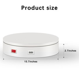 ComXim 110V Rotating Display Stand,Motorized Turntable Display Stand for Product Displays and Photography Such As Jewelry, Electronics, Cosmetics, and 3D Scanning (15.74‘’ white)