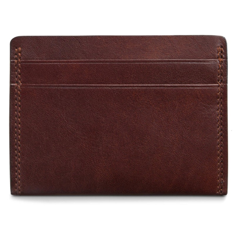 Weekend Wallet Card Case Dolce Matte Leather Dark Brown