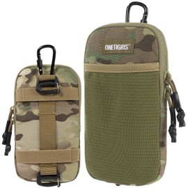 OneTigris Cell Phone Holster - Belt Holder Molle Phones Pouch Cell Holder for Belt with Loop, Cell Pouches EDC Utility Gadget Waist Bag Zipper for Screen Size 4.7"-6.7"