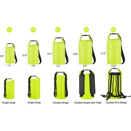 OMGear Waterproof Dry Bag Backpack Phone Pouch 40L/30L/20L/10L/5L Floating Dry Sack for Kayaking Boating Outdoors Activities