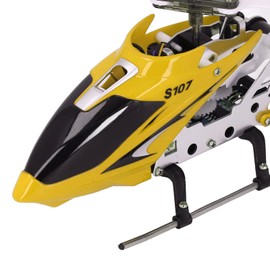 Remote Control Helicopter 3 Channel 10 Meters Remote Distance RC Helicopter Electric Toy Model for S107G Yellow