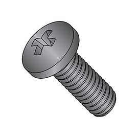 Small Parts MS51957-1B 18-8 Stainless Steel Pan Head Machine Screw, Black Oxide Finish, Meets MS-51957, #1 Phillips, #2-56 Thread Size, 1/8" Length, Fully Threaded, USA Made (Pack of 100)