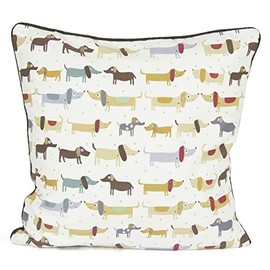 AR 100% Cotton Printed Decorative Cushion Cover Pillowcase Design Weiner Dog Size 18" x 18"