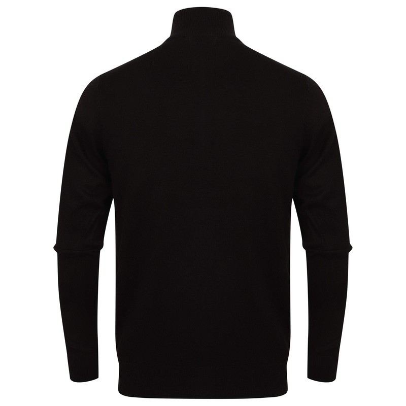 Kensington Eastside Men's Funnel Neck Quarter Zip Pullover, black