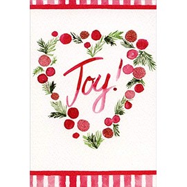 Pictura Heart Shaped Pine Needles and Berries : Joy Christmas Card for Someone Special