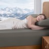 Cooling Fitted Sheet Set Queen Size, Q-Max>0.4, Charcoal Grey