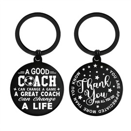 ENGZHI Football Coach Gifts for Men Women, Rugby Coach Keyring, Thank You Coach Keychain for Soccer