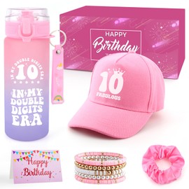 Gifts for 10 Year Olds Girls,10 Year Old Gifts for Girls Cool Presents for 10 Year Olds Girl Water Bottle and Baseball Cap Presents for Daughter, Sister, Niece Birthday Gifts Ideas for Teen Girl