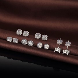 DELECOE - arete de silicona para arete, arete, arete, arete, arete, arete, sin irritación, hipoalergénicos, suaves, transparentes, para mujeres y hombres (6 dorados+6 oro blanco)