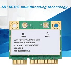 WiFi 6E Card, AX210HMW PCIE WiFi Card WLAN Network Card Wireless Bluetooth Network Adapter Card Wi-Fi Module for Laptop Small Hosts All-in-One Machines