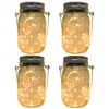 CHBKT 4-Pack Solar-powered Mason Jar Lights (Mason Jar / Handle