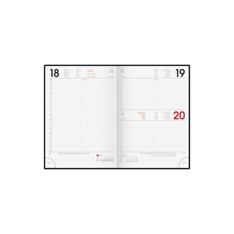 BRUNNEN Buchkalender Mod. 795 2026 | A5, Kunststoff, schwarz