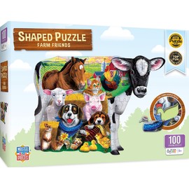 MasterPieces 100 Piece Shaped Jigsaw Puzzle for Kids - Farm Friends - 14"x19"