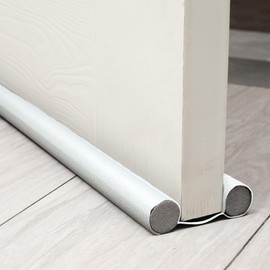 Door Draft Stopper, Under Door Noise Blocker, Sound Light Air Proof Sealer for Bottom of Door, Adjustable Soundproof Insulation Strip Doors Draft Guard 37.5 inch White