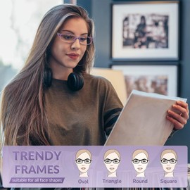 Gaoye Gaoye Reading Glasses for Women, 6 pack Fashion Readers for Women Men Spring Hinge Eye Glasses, Blue Light Reading Glasses Anti Eyestrain