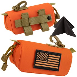 bvya Tactical Molle Sunglasses Case Anti-Shock Semi-hard Clamshell Extra Large Eyeglasses Case with Hook, Size XL