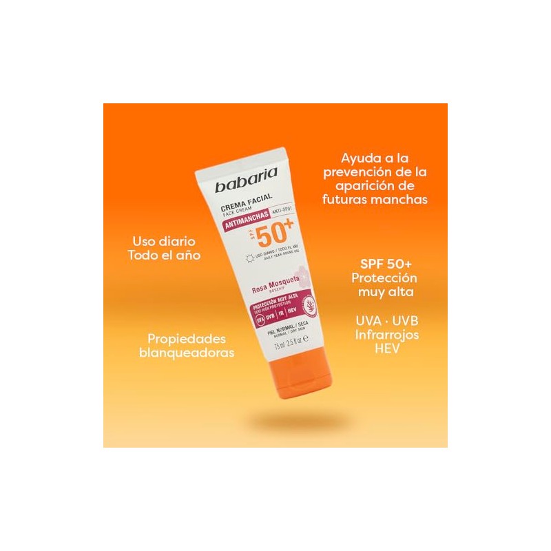 Babaria Bloqueador Solar Facial Antimanchas FPS 50+