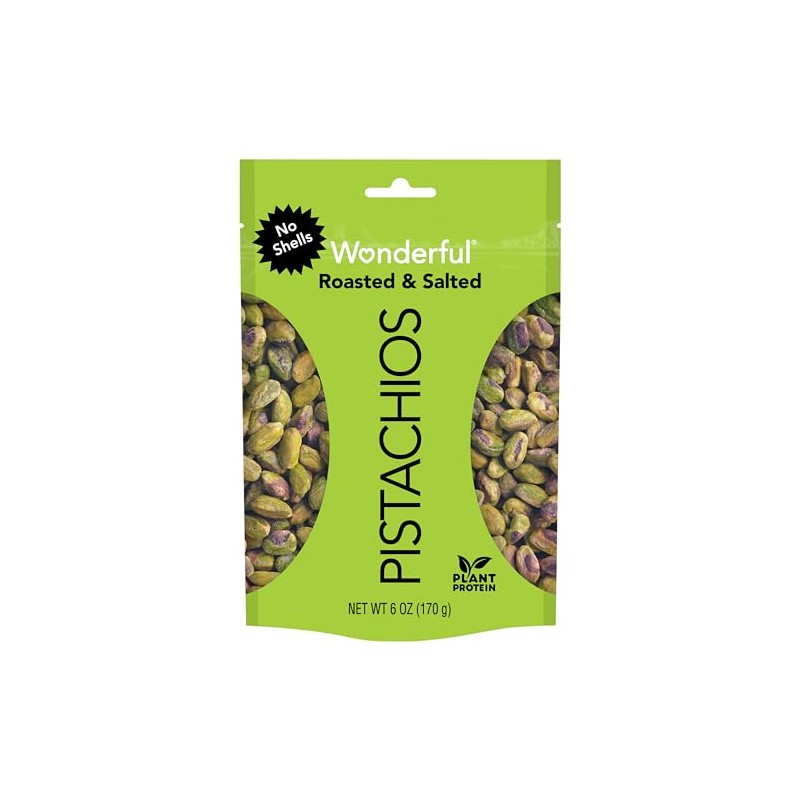Wonderful Pistachios, Pistaches Sin Cáscara, Tostado Con Sal, 170g, Bolsa
