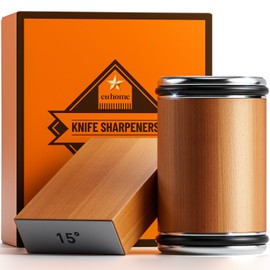 EUHOME Rolling Knife Sharpener Kit, Magnetic Kitchen Knife Sharpener Roller with Diamond & Ceramic Discs, 15°/20° Angle Guide for Japanese & Chef Knives, Easy Professional Sharpening Tool