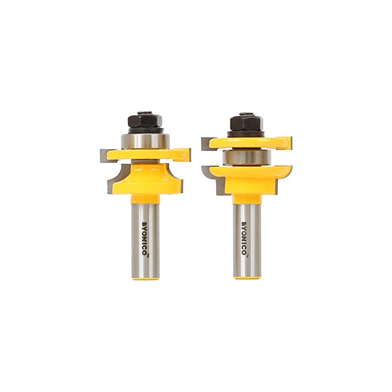 YONICO Router Bits Set Rail and Stile 2 Bit Round