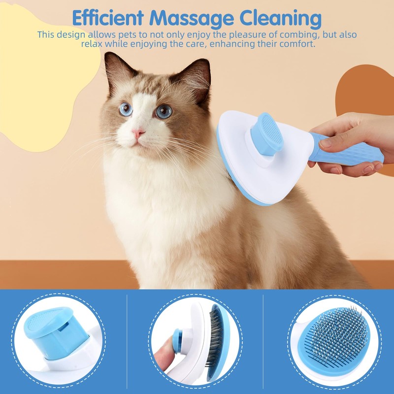 Oromaviela 8PCS Dog Rabbit Bunny Cat Grooming Kit,Self-Cleaning Brush,Nail Clipper,Grooming