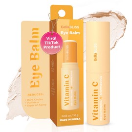 BellaBLISS Vitamin C Eye Balm Stick – Lightweight Under Eye Cream for Puffiness, Dark Circles & Wrinkles – Made in Korea – 0.35 oz / 10 g – Pack of 1