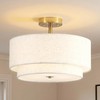 QHANTOMIZE 16" Semi Flush Mount Ceiling Light Fixture, 3-Light Black