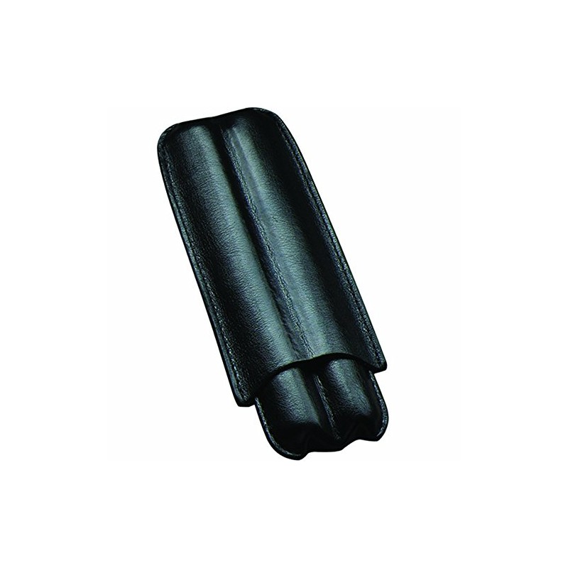 Castleford Bonded Leather 2 Cigar Case - Black