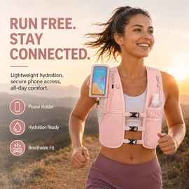 Trail Running Hydration Vest for Men & Women – Lightweight Phone Holder Backpack for Hiking & Cycling