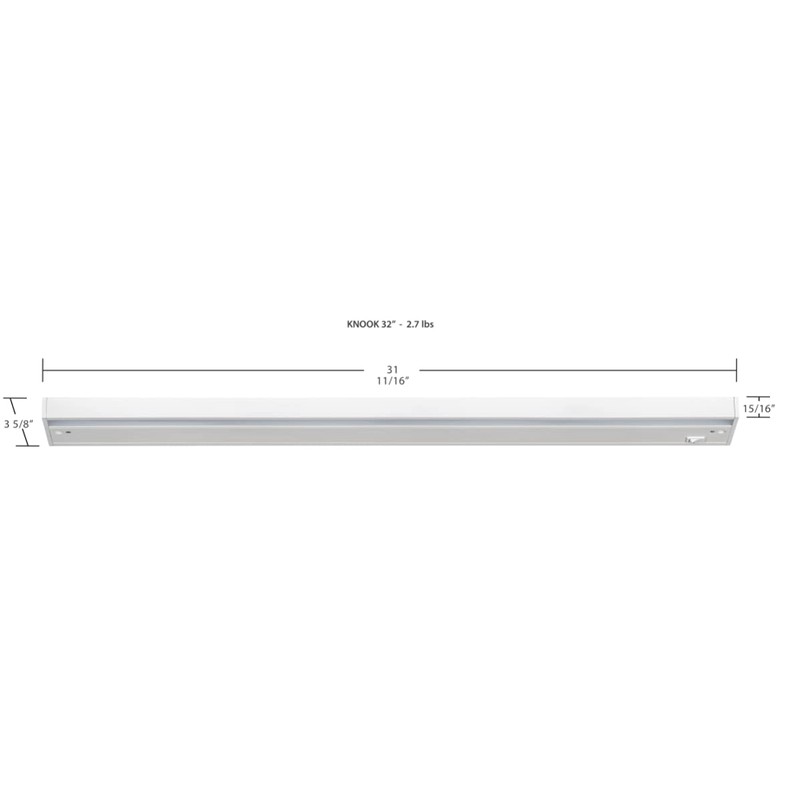 RAB KNOOKFA32W Field Adjustable Undercabinet LED Lighting (2700K/3000K/3500K) (White, 32")