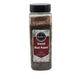 Simply Ingredient Gourmet Ground Black Pepper, 454 gram (1 lb.), Bulk Black Pepper Powder Refill, Non-GMO